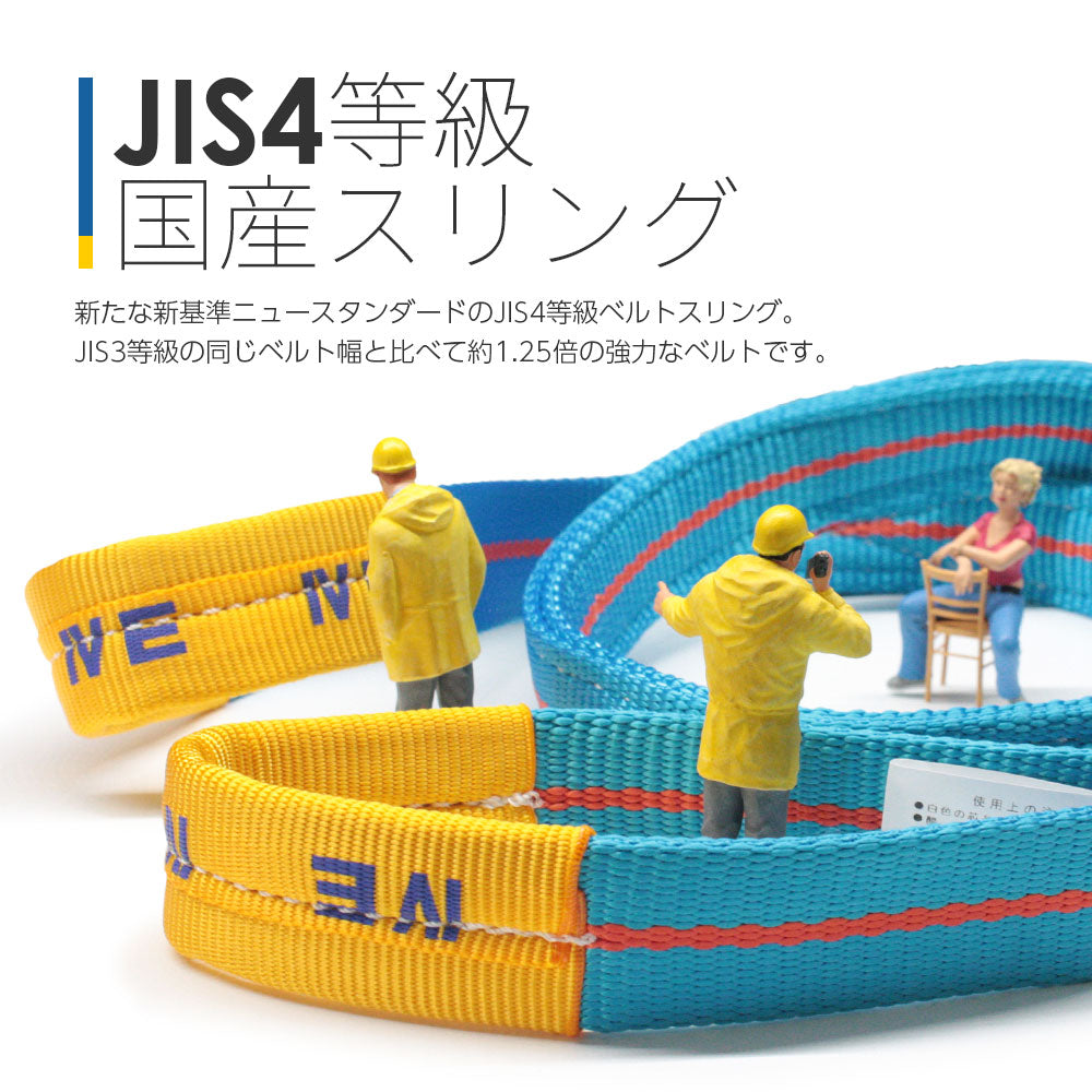 JIS4等級ベルトスリング ブルースリング 両端アイ形(E型)