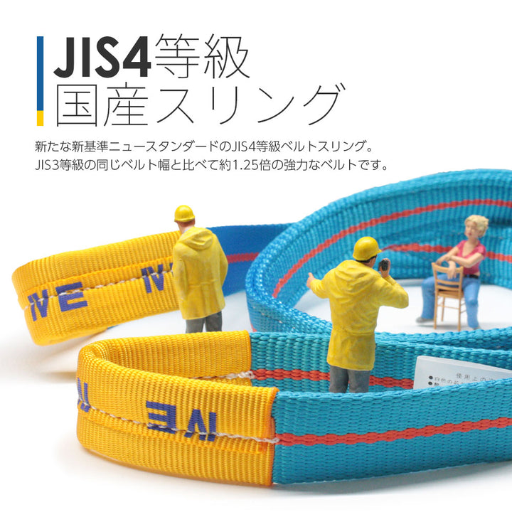 JIS4等級ベルトスリング ブルースリング 両端アイ形(E型)