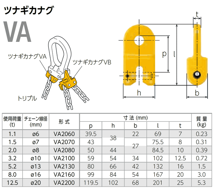 VAツナギカナグ(ピンタイプ)KITO:キトー