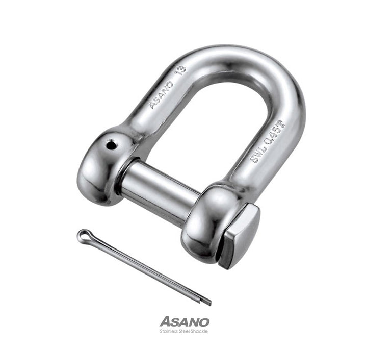【単品】ステンレス 角頭シャックル(割りピン付) ASANO
