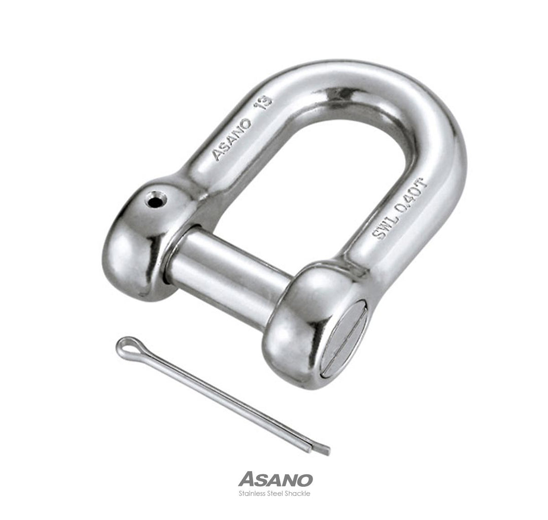 【10個セット】ステンレス 沈みシャックル(割りピン付)ASANO