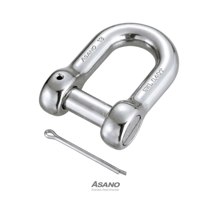 【10個セット】ステンレス 沈みシャックル(割りピン付)ASANO
