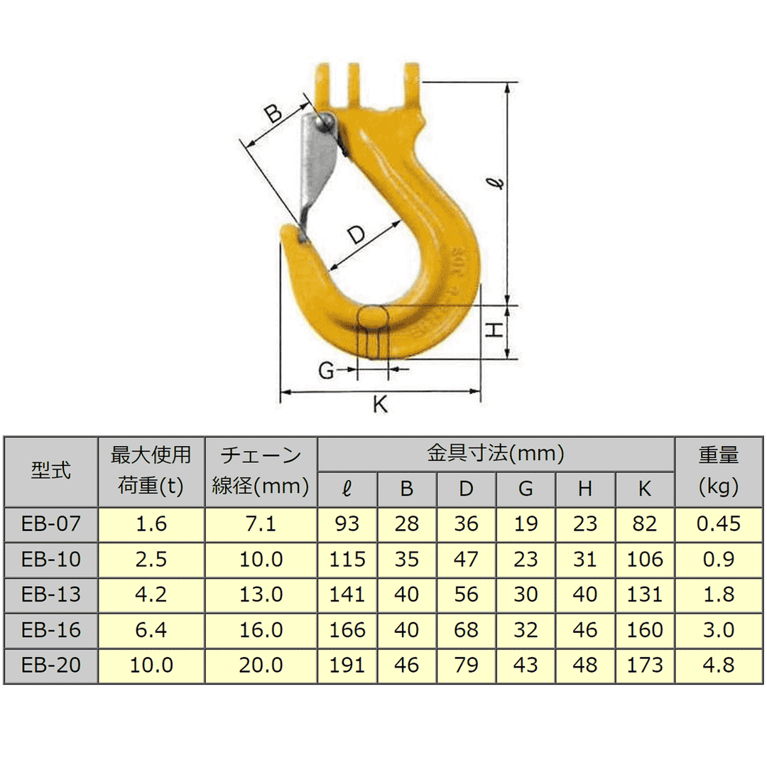 EB カップリングスリングフック:リフテック