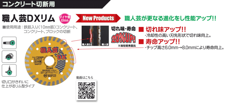 職人芸DXリム:コンクリート切断用:三京ダイヤモンド