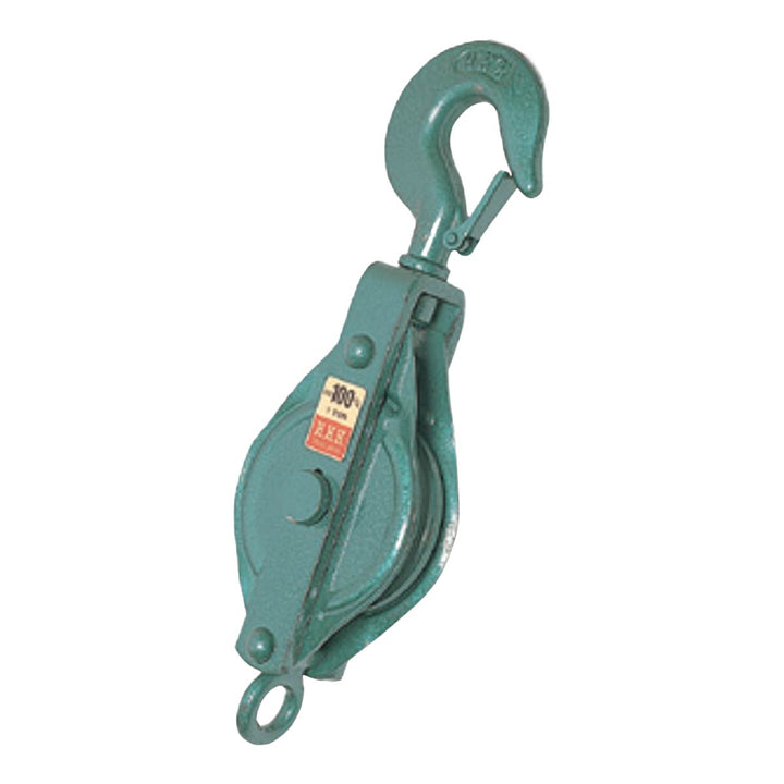 強力型滑車 フック型・オーフ型 1車鉄ブロック(ベケット付):スリーエッチ