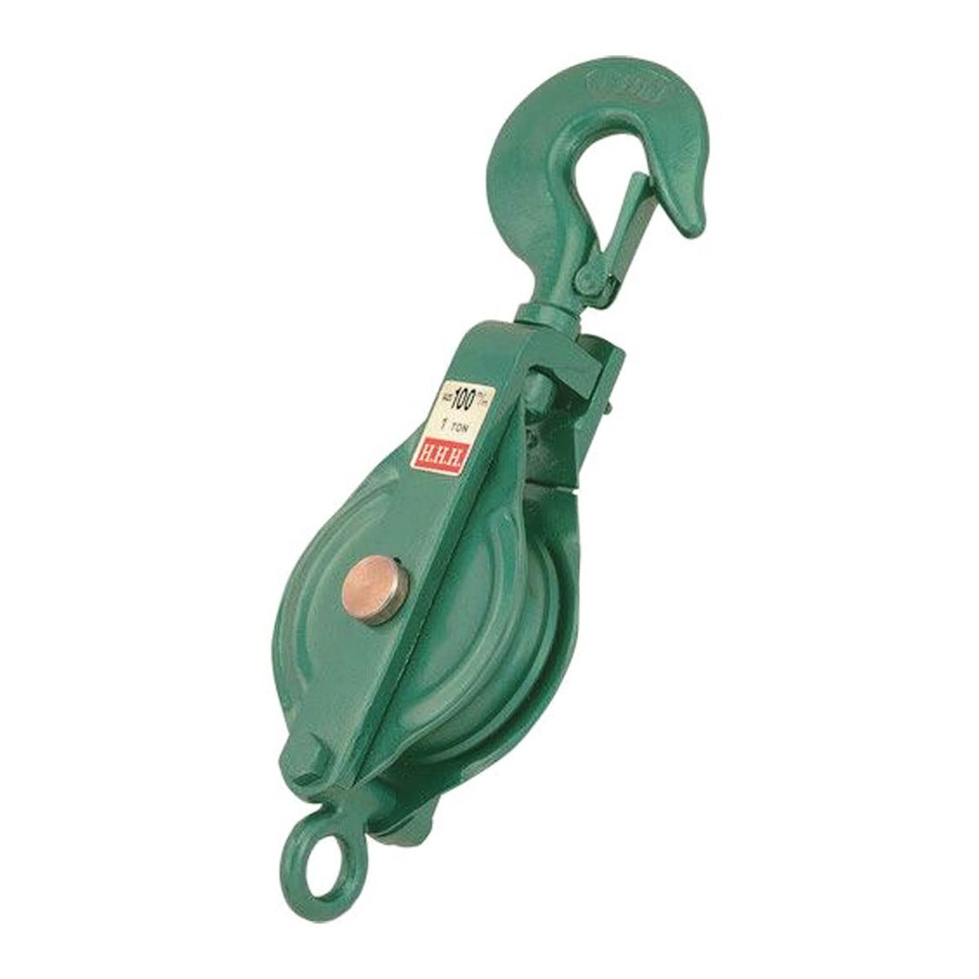 強力型滑車 フック型・オーフ型 1車・2車スナッチ(ベケット付):スリーエッチ