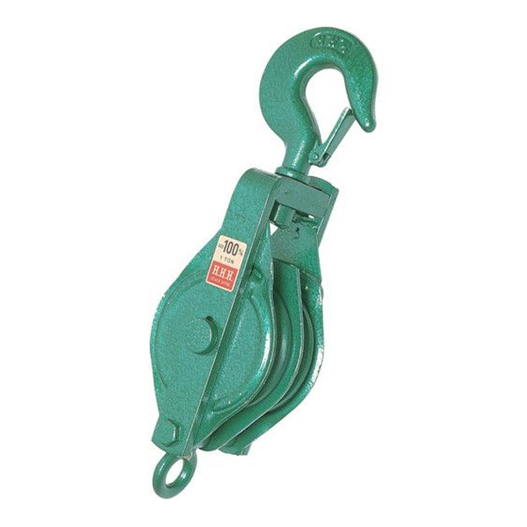 強力型滑車 フック型・オーフ型 1車・2車スナッチ(ベケット付):スリーエッチ