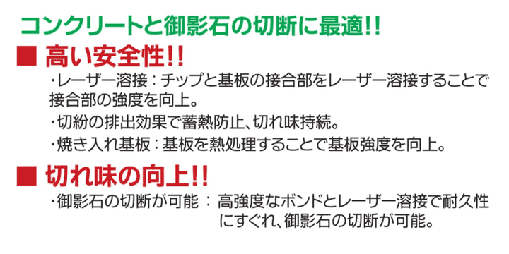 レーザーターボ8X:鉄筋入りコンクリート切断用:三京ダイヤモンド