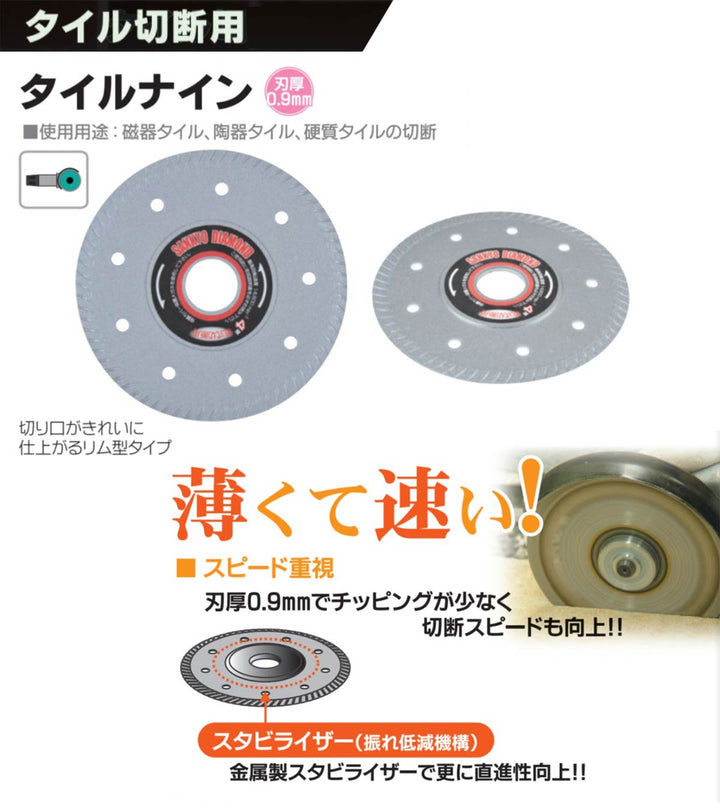 タイルナイン RS-NE4:タイル切断用:三京ダイヤモンド