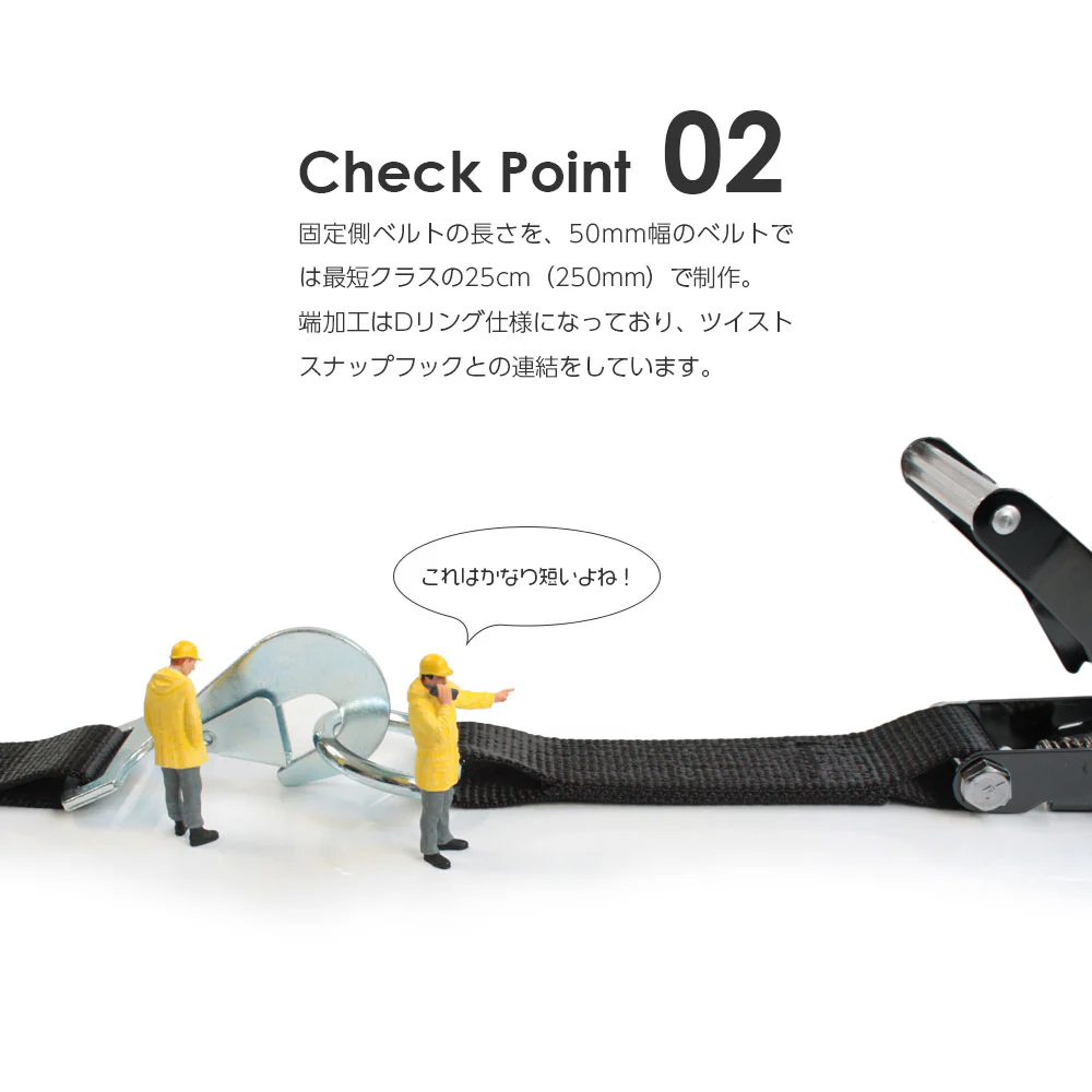 プロパンガス輸送固定用ラッシングベルト特注:クロノラッシング50mm幅