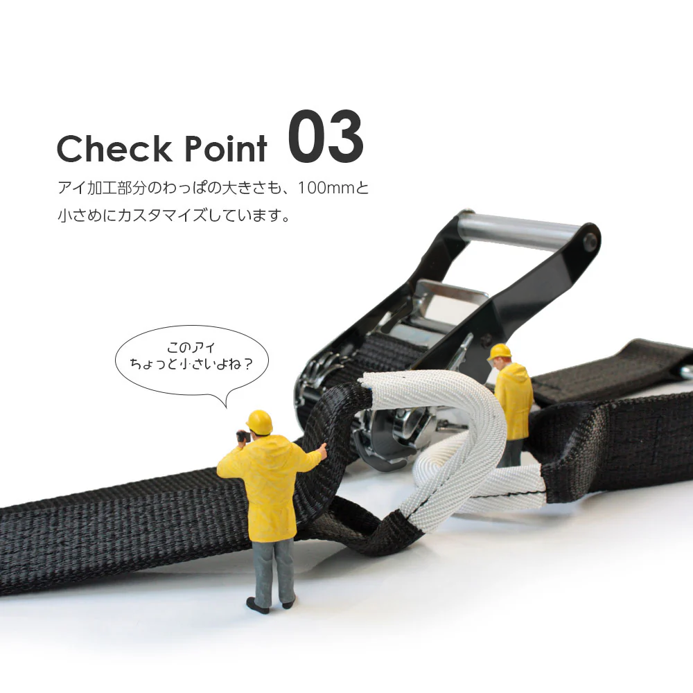 プロパンガス輸送固定用ラッシングベルト特注:クロノラッシング50mm幅