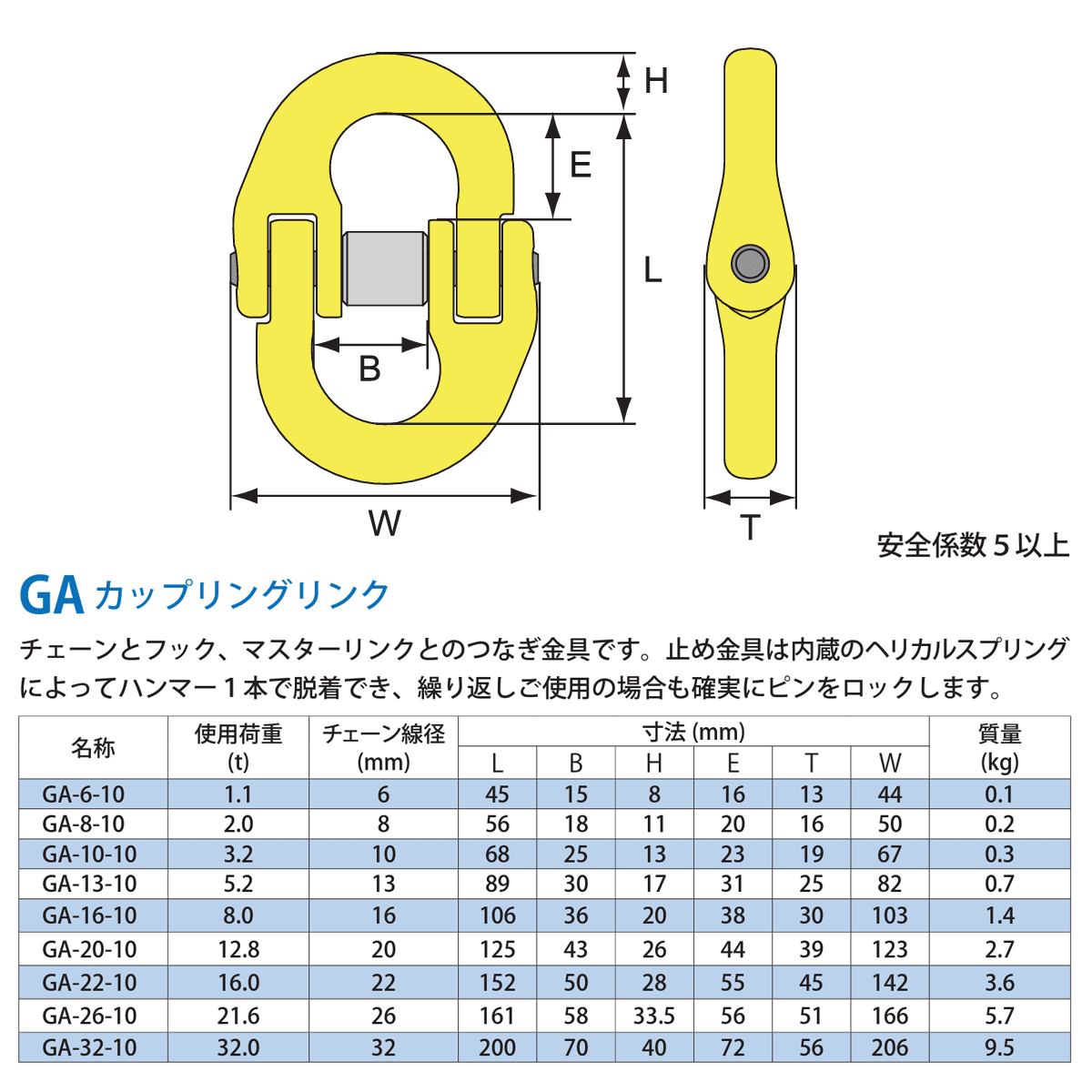 3.2t】マーテックスイベルフック【4個】カップリング付 3.2t】マーテックスイベルフック【4個】カップリング付