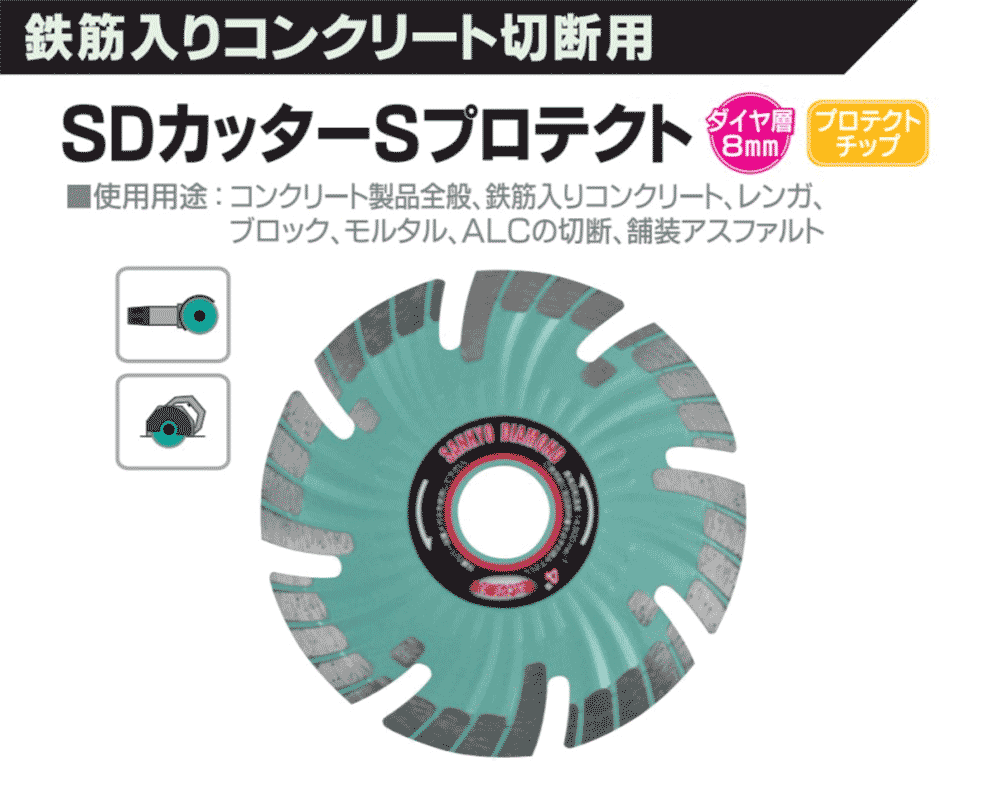 SDカッターSプロテクト:鉄筋入りコンクリート切断用:三京 SDカッターSプロテクト:鉄筋入りコンクリート切断用:三京