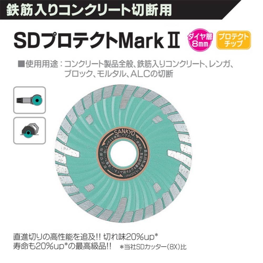 SDプロテクトMarkⅡ：鉄筋入りコンクリート切断用：三京