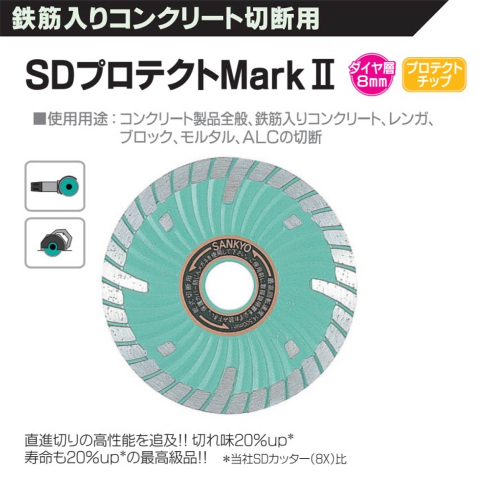 SDプロテクトMarkⅡ：鉄筋入りコンクリート切断用：三京ダイヤモンド